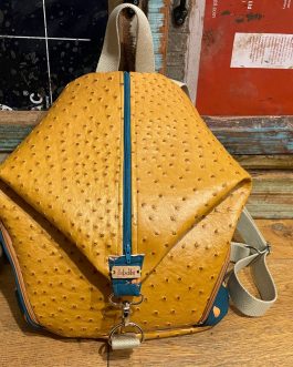 Mr pick-up 🛻 LARGE in ecopelle stampata simil struzzo color senape
